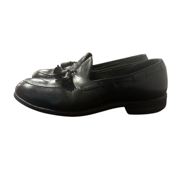 Vintage Oil Resistant Men's Black Leather Tassel Loafers Size 8D - Picture 1 of 10